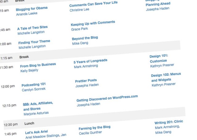 Portland Press Publish schedule grid